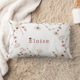 Almofada Lombar Baby Girl Name Ladybug Floral