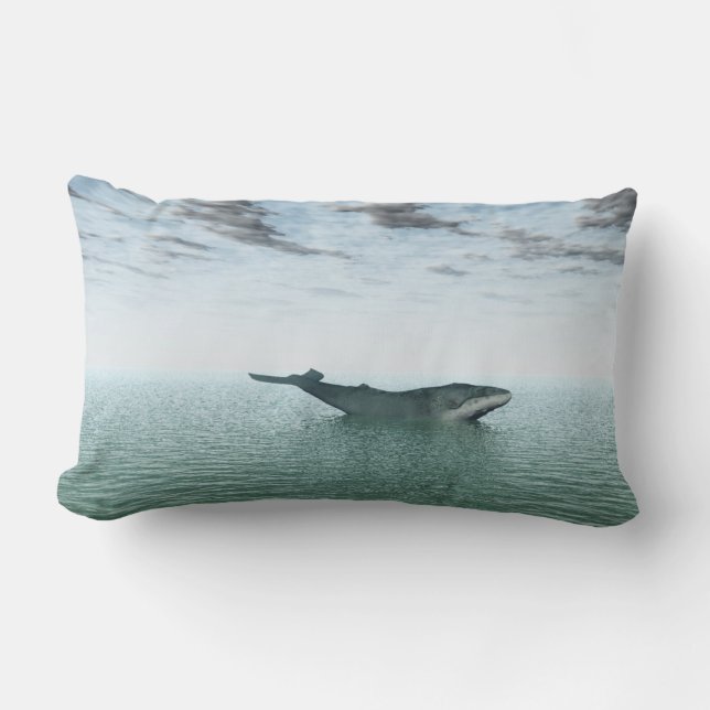 Almofada Lombar Baleia no oceano (Frente)