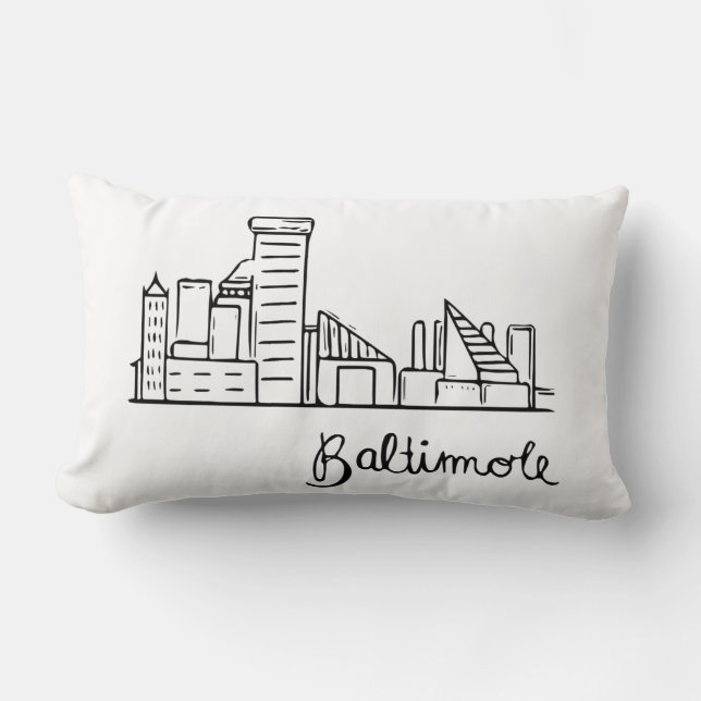 Almofada Lombar Baltimore Skyline - Travesseiro decorativo (Frente)