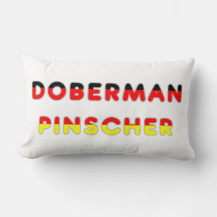 Almofada Lombar bandeira alemã em nome de doberman pinscher