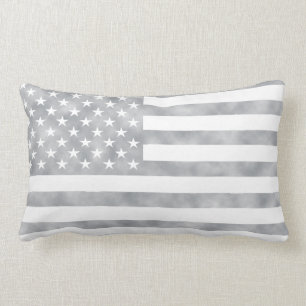Almofada Lombar Bandeira americana cinzenta rústica