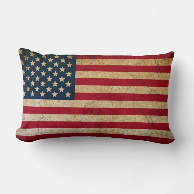 Almofada Lombar Bandeira americana com a bandeira do travesseiro (Frente)