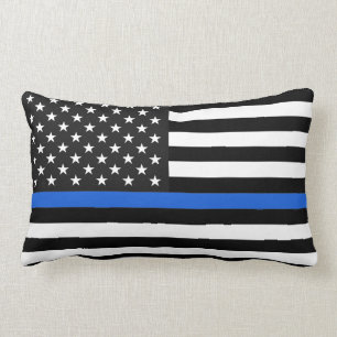 Almofada Lombar Bandeira americana fina de Blue Line