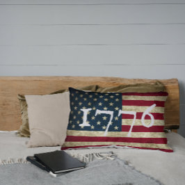 Almofada Lombar Bandeira Americana Grunge Vintage 1776