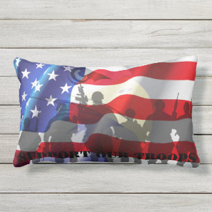 Almofada Lombar Bandeira Americana Patriótica Apoie nossas tropas