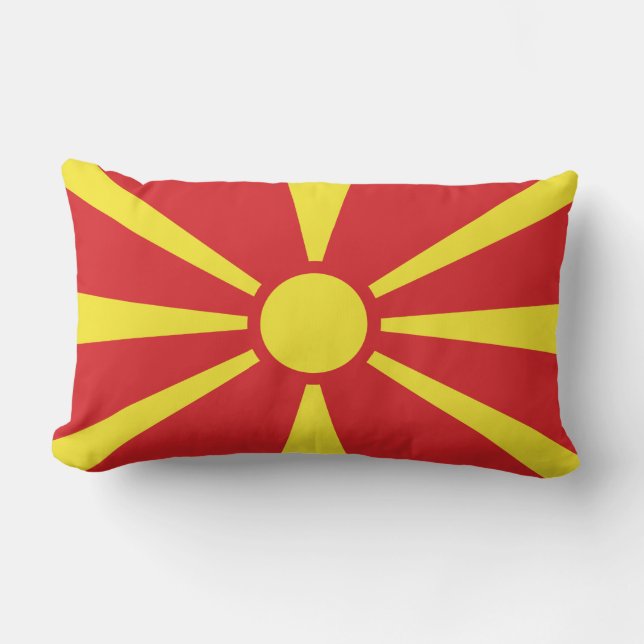 Almofada Lombar Bandeira da Macedônia do Norte (Frente)