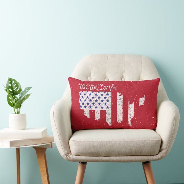 Almofada Lombar Bandeira da Paz Americana Nós, América Pessoas (Cadeira)