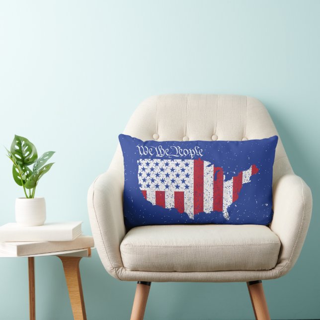 Almofada Lombar Bandeira da Paz Americana Nós, América Pessoas (Cadeira)