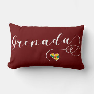 Almofada Lombar Bandeira de Granada, Coração Grenadiana