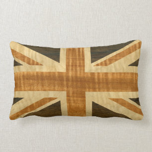 Almofada Lombar Bandeira de madeira de Union Jack Reino Unido