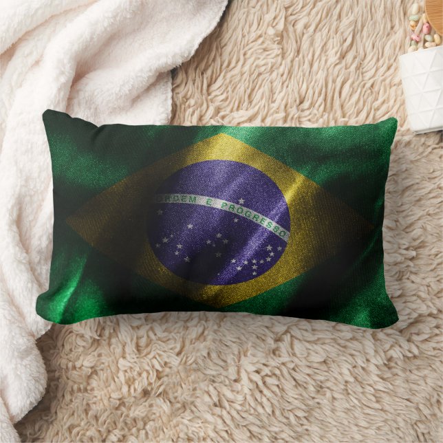 Almofada Lombar Bandeira de seda do Brasil (Cobertor)