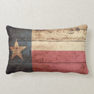Almofada Lombar Bandeira do estado de Texas na grão de madeira