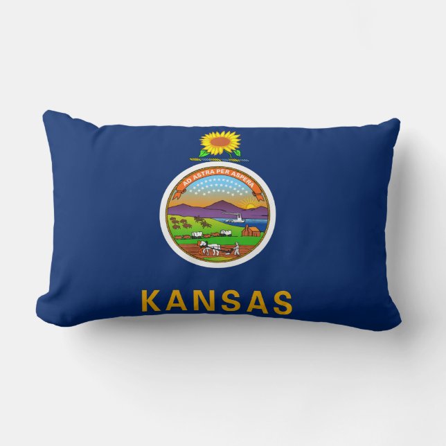 Almofada Lombar Bandeira do Estado do Kansas (Frente)