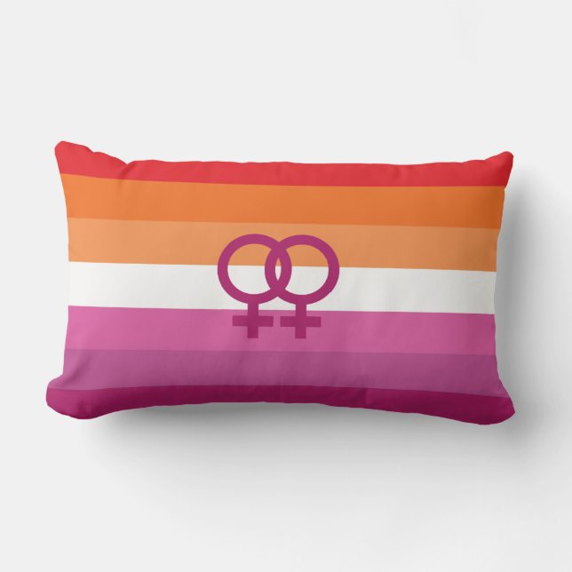Almofada Lombar Bandeira do Orgulho Lésbico WLW (Frente)