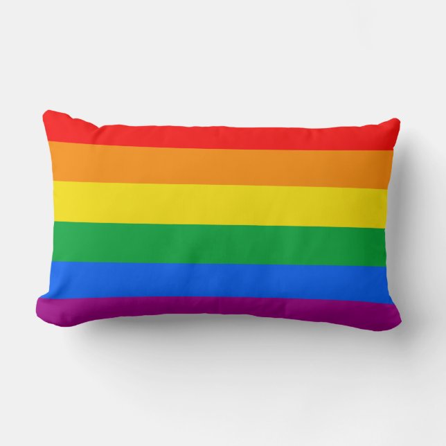 Almofada Lombar Bandeira do Orgulho LGBT+ Arco-íris (Frente)
