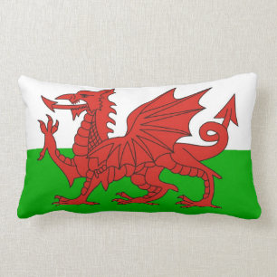 Almofada Lombar bandeira galês ingleses do dragão do país de wa