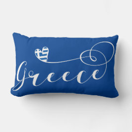 Almofada Lombar Bandeira Grega No Coração, Grécia