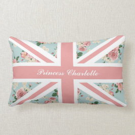 Almofada Lombar Bandeira inglesa de Union Jack dos rosas