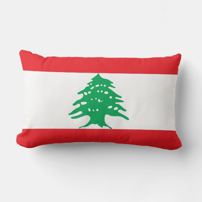 Almofada Lombar Bandeira Libanesa (Bandeira do Líbano) (Frente)