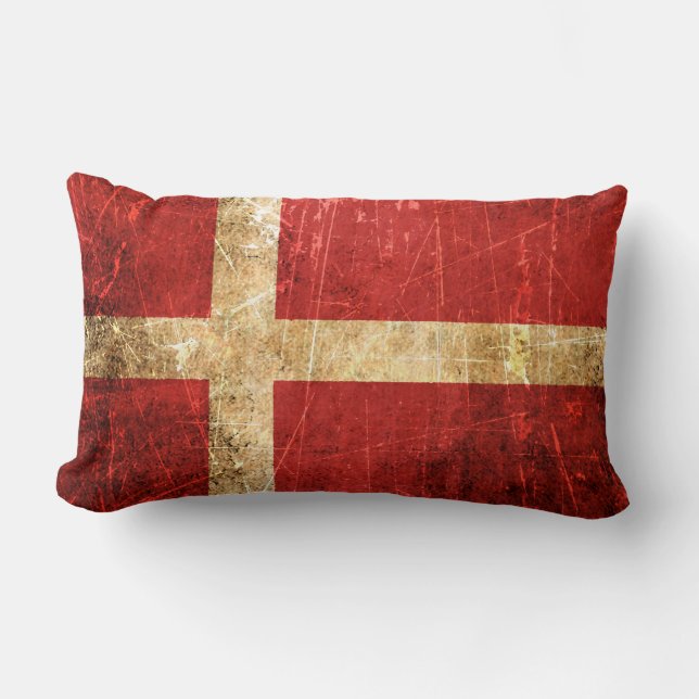 Almofada Lombar Bandeira riscada e vestida do dinamarquês do (Frente)