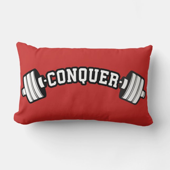 Almofada Lombar Barbell, CONQUER - Giro Inspiracional de Pesar (Frente)