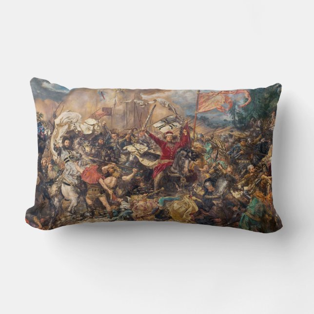 Almofada Lombar Batalha de Grunwald (cena militar medieval) (guerr (Frente)
