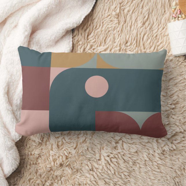Almofada Lombar Bauhaus Style Brown, Teal, Tan (Cobertor)