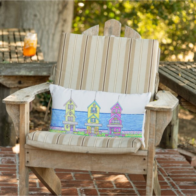 Almofada Lombar Beach Shacks 2 Travesseiro lombar (Cadeira)