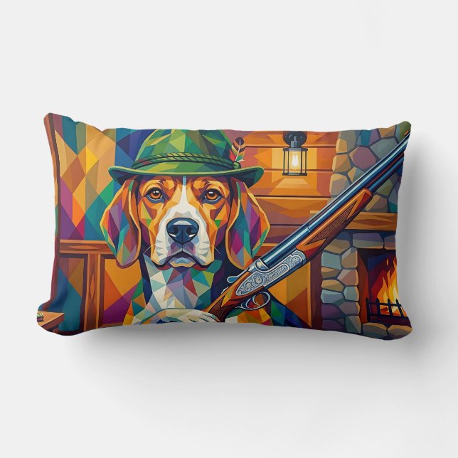 Almofada Lombar Beagle Jäger Pop Art – Moderner Jagdhund (Frente)