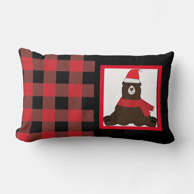 Almofada Lombar Beary Christmas Photo (Frente)