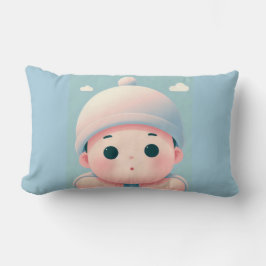 Almofada Lombar bebê bonitinho no boné de lã