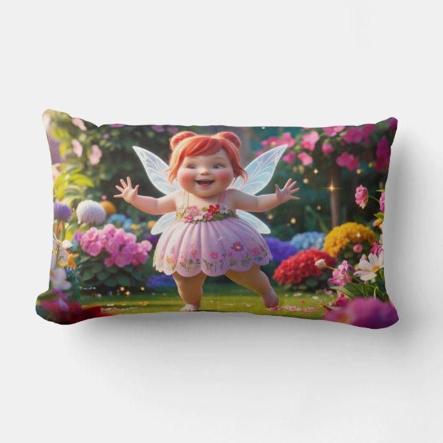 Almofada Lombar Bebê Fada Espelhando Com Amor (Frente)