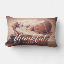 Almofada Lombar Bebê personalizado Escrito fotográfico agradecido