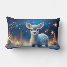 Almofada Lombar Bebê Reindeer com Feliz Saudação de Natal