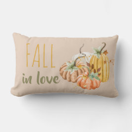 Almofada Lombar Bege Butternut Laranja Sálvia Abóbora Outono