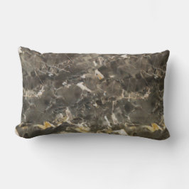 Almofada Lombar Bege cinzento preto de mármore do falso