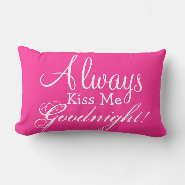 Almofada Lombar BEIJE-ME SEMPRE GOODNIGHT travesseiro decorativo (Frente)