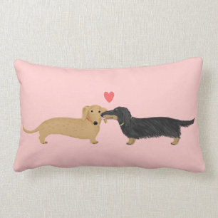 Almofada Lombar Beijo do Dachshund com amor bonito dos cães do