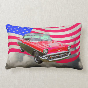 Almofada Lombar Bel Air 1957 de Chevrolet e bandeira americana
