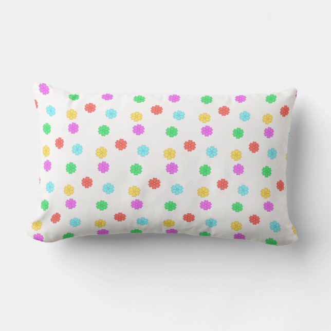 Almofada Lombar Belas Flores Multicoloridas (Frente)