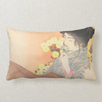 Beleza japonesa com a tatuagem da flor geisha maik