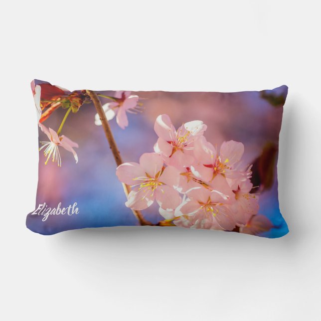 Almofada Lombar Belo Monte De Flores Sakura Na Primavera (Frente)