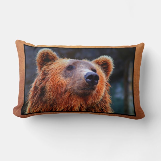Almofada Lombar Belo Urso Marrom Retrato Wildlife Foto (Frente)