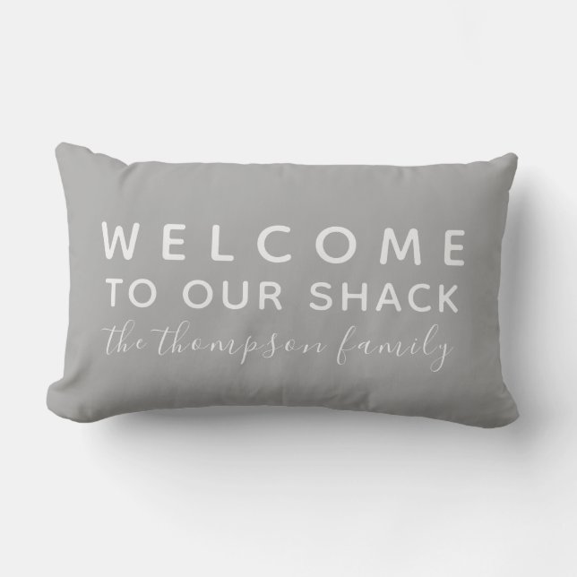 Almofada Lombar Bem-vindo à nossa família personalizada do Shack T (Frente)
