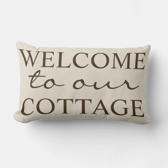 Almofada Lombar Bem-Vindo Russo Ao Nosso Algodão - Nome Da Família (Frente)