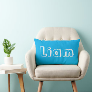 Almofada Lombar Berçário Personalizado com Nome em Azul Azure