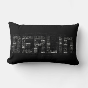Almofada Lombar Berliner Ortsteile Word Art, Bairros de Berlim