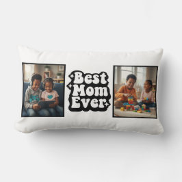 Almofada Lombar Best Mom Ever Retro Groovy 2 Photo Keepsake