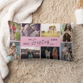 Almofada Lombar Best Sister Ever – 8 Photo Collage Pillow
