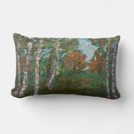 Almofada Lombar Birch Trees em uma Floresta Woodland (por Kimon Lo